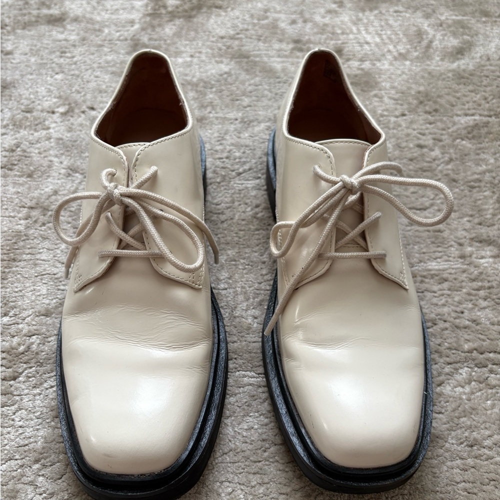 Nordstrom Cream Lace-Up Flats